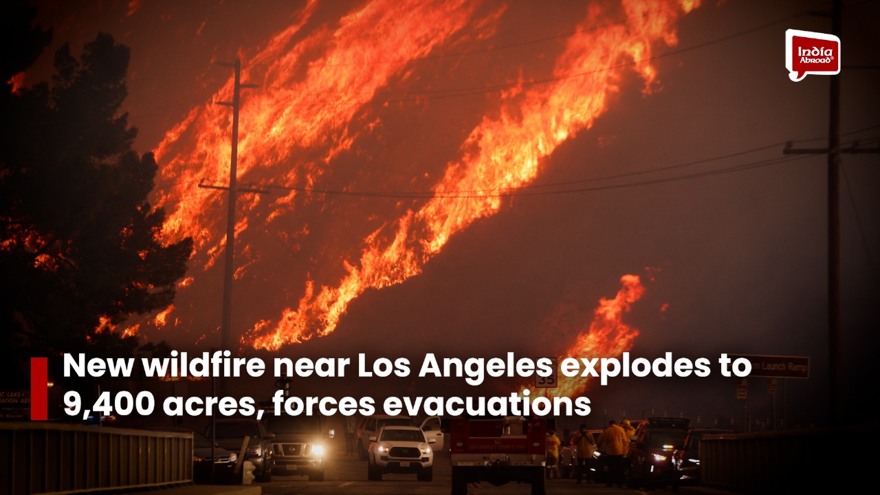 New wildfire near Los Angeles explodes to 9,400 acres, forces evacuations